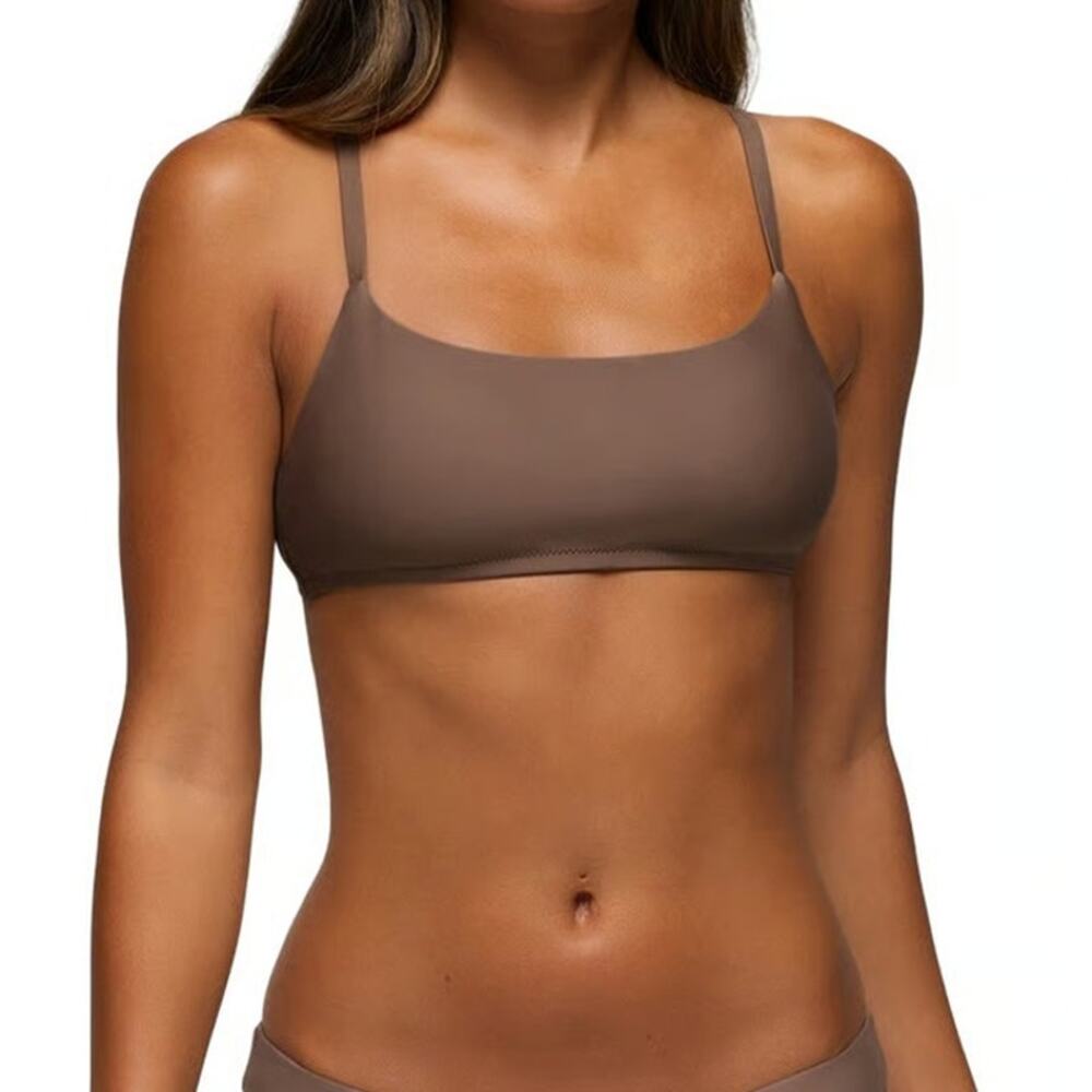 Prana Lahari Swim Top Women's XL Carob Adjustable Straps Scoop Neck Bikini NEW